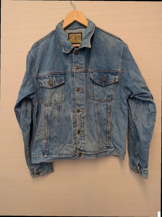 Other - Vintage Denim Jacket Classic Blue Trucker Workwear Faded Wash Retro Size XL